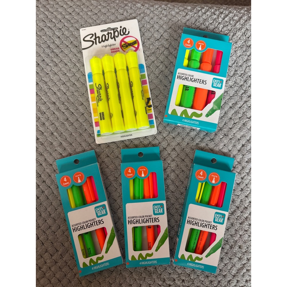 Sharpie and Pen+Gear Highlighter Bulk Set 20 Count Chisel Tip Neon Assorted